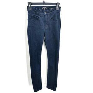 Pharmacy regular fit high rise dark wash jeans in size 26X32